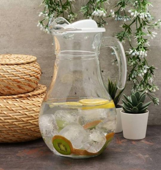 Глечик скляний з кришкою Pasabahce Bistro 43934, 1.8 л, для води, молока, напоїв | Зображення 2
