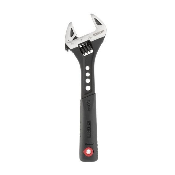 Ключ розвідний 150 мм кований, ручка TPR, HRC 40~50, Cr-V STORM INTERTOOL XT-00701 | Зображення 1