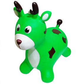 Дитяча іграшка-стрибун "Олень" RB2519 музика, світло Зелений