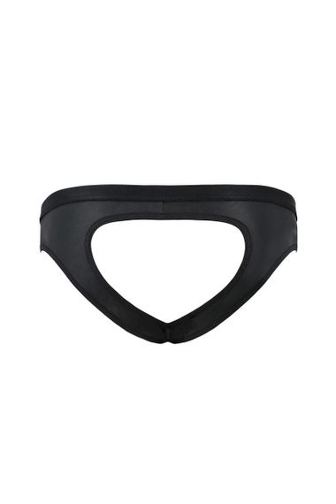 Мужские слипы с вырезами Passion 041 SLIP JOE S/M Black, экокожа, открытые ягодицы sexstyle | Зображення 3