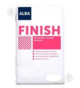Шпаклівка Альба Finish гіпсова фінішна 2кг