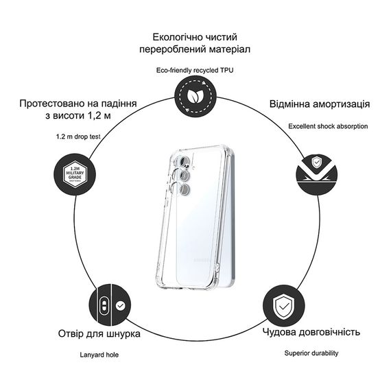 Чохол до мобільного телефона Drobak Acrylic with Airbag Samsung A17 4G (858516) | Зображення 1