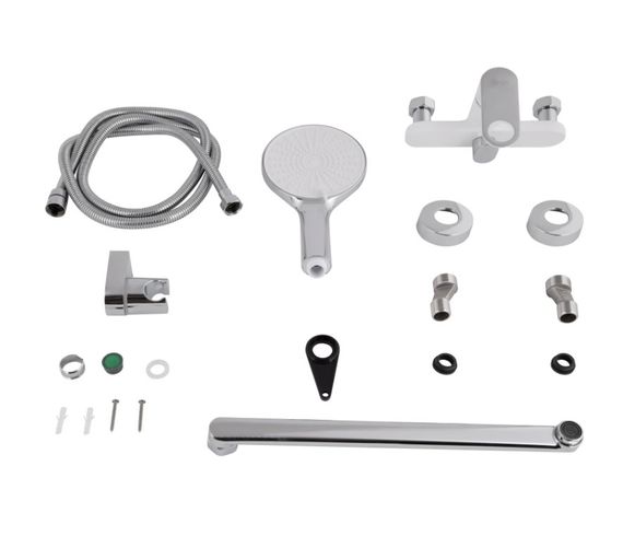 Змішувач для ванни Qtap Jay, Chrome/White (k35) з душовим гарнітуром QTJAY2601CRW45552 | Зображення 2