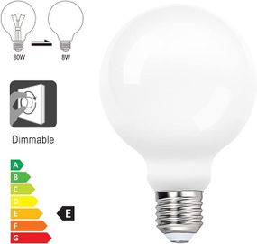 Біла велика світлодіодна лампа з регульованою яскравістю Edison E27 8 Вт 870 Лм Натуральний білий 4000 K, 3 шт.