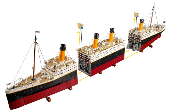 Блочный конструктор Титаник 1.15 метра, 9090PCS | Зображення 6