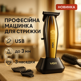 Машинка для стрижки волосся з універсальним живленням VGR, Акумуляторна машинка для стрижки ZG-45