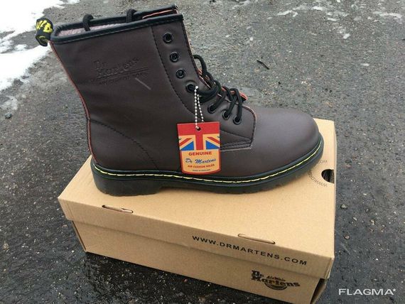 Ботинки с мехом Dr.Martens 1460 (Коричневые) Размер 41 42 43 44 45 | Зображення 3
