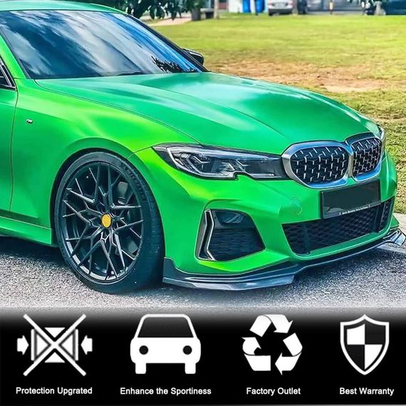 Накладка на передній бампер Lip V3 (для M-Sport 2018-2022, Карбон) для BMW 3 серія G20/21 2018- рр | Зображення 1