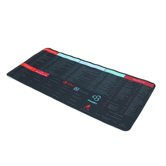 Коврик 300x700 тканевый Shortcut keys-1 с боковой прошивкой, толщина 2мм, Black | Зображення 2