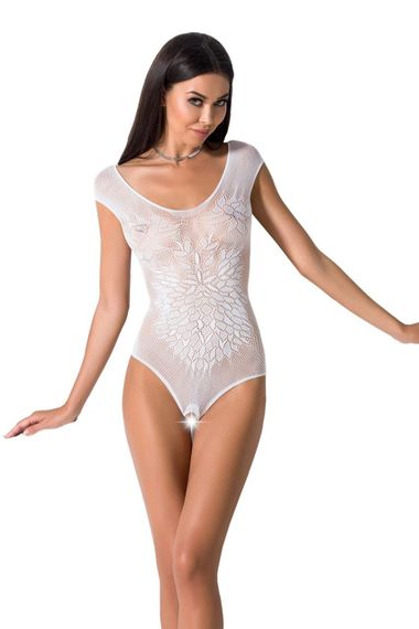 Бодістокінг Passion BS064 One Size, White, боді, закрите плече, відкритий доступ Sex Aura
