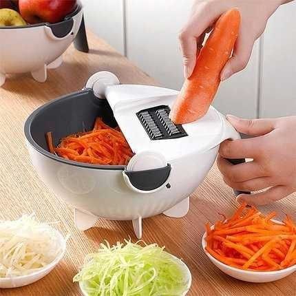 Овочерізка слайсер тертка друшляк шатківниця + овочечистка 9 в 1 Wet Basket Vegetable Cutter | Зображення 6