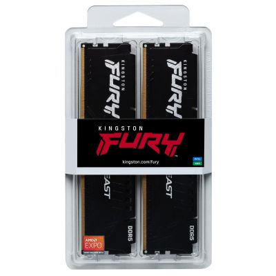 Модуль памяти для компьютера DDR5 64GB (2x32GB) 6000 MHz Beast Black XMP Kingston Fury (ex.HyperX) (KF560C30BBK2-64) | Зображення 4