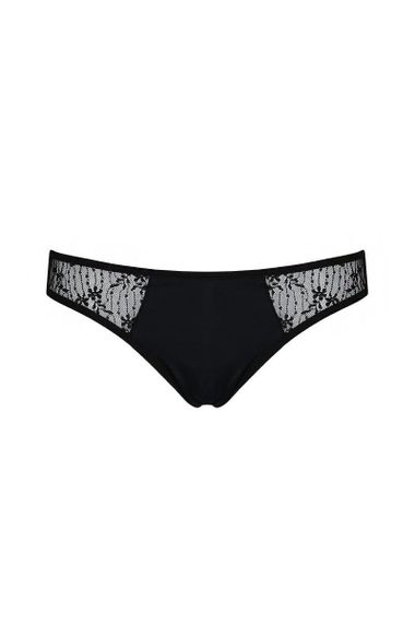 Трусики-сліпи з мереживною сіточкою Passion DINA THONG L/XL, black sexstyle | Зображення 4