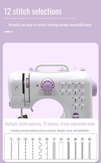 Швейна машинка з 12-рядковим оверлоком і притискною педаллю + котушки 2 шт. | Зображення 4