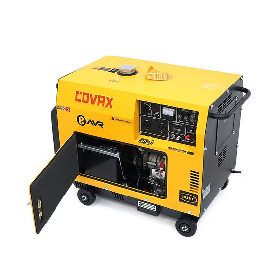 Генератор дизельний COVAX KDE7000T, 1-фазний 230V, 50Hz, 5.0kVA/4.5kW, бак 15 л, витрата 1-1.2 л/год, пуск: стартер (без АКБ), | Зображення 2