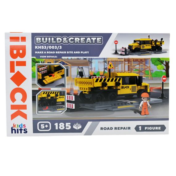 Конструктор "Ремонт дороги" KH53/003/3 Build & create Mini construction site IBLOCK, 185 деталей, в коробці (6903398896962) | Зображення 3
