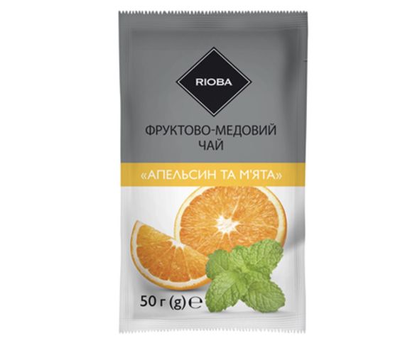 Чай Rioba фруктово-медовый Апельсин и Мята 50г 12шт упаковка