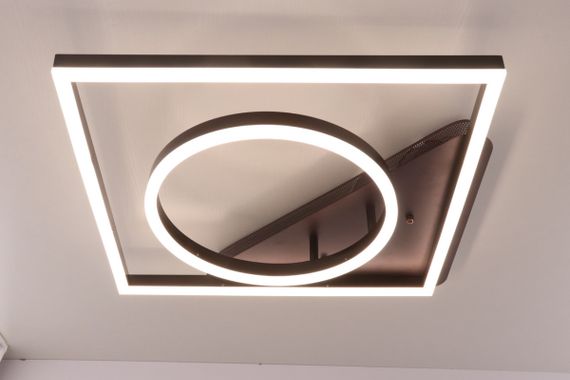 Люстра світлодіодна стельова LED світильник для квартири на стелю лед з пультом 25580 Коричневий 10х48х48 см. | Зображення 3