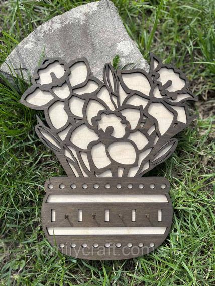 Настінна ключниця з дерева Дерев’яний органайзер для ключів Тримач для зберігання Персоналізація | Зображення 1