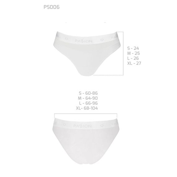 Трусики з прозорою вставкою Passion PS006 PANTIES L, white | Зображення 4