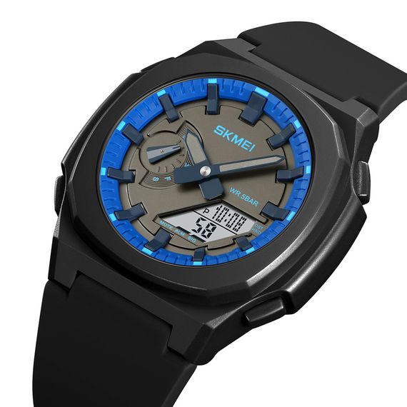 Чоловічий годинник Skmei 2091BKBUWT Black-Blue-White | Зображення 1