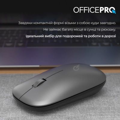 Мышка OfficePro M225G Silent Click Wireless Gray (M225G) | Зображення 6