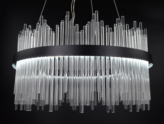 Люстра світлодіодна підвісна LED світильник для квартири на стелю лед 26920 Чорний 50-180х60х60 см. | Зображення 3