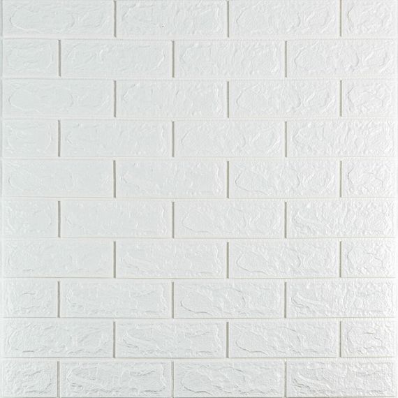 3D панель самоклеюча цегла Білий 700х770х5мм (001-5) SW-00000029
