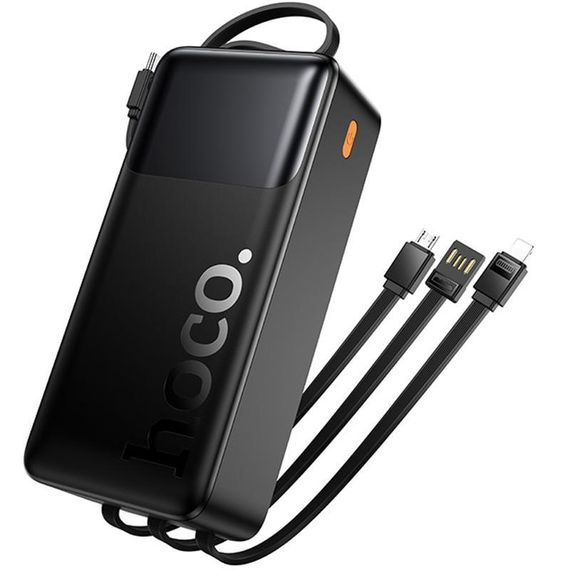 Портативное ЗУ Power Bank Hoco J156B Founder 22.5W+PD20W with four cables 30000 mAh Black | Зображення 4