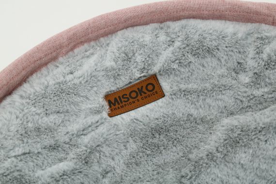 Складаний лежак для домашніх тварин MISOKO Pet bed round plush, 45x45x22 cm, pink | Зображення 1
