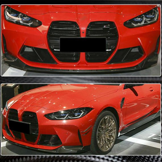 Накладка на передній бампер Lip V3 (для G82/G83, Карбон) для BMW 4 серія G22/23/26 2020- рр | Зображення 3