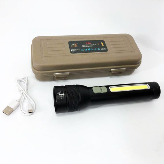 Тактичні ліхтарі COBA CB-C22-P90+COB, Довговічний світлодіодний ліхтар, Ліхтар HI-991 ручний потужний | Зображення 3