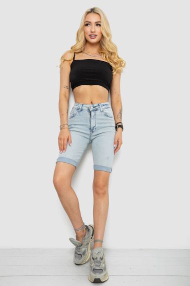Шорты джинсовые женские, цвет голубой, 182R1699 | Зображення 1