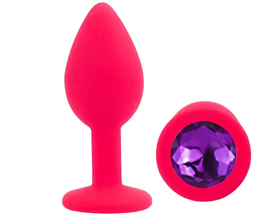 Силиконовая анальная пробка EGZO - Silicone Pink Round Plug Purple, size S Sex Aura | Зображення 3
