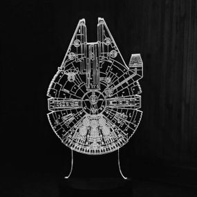 Акриловый светильник-ночник Тысячелетний Сокол (Millennium Falcon) белый tty-n000726