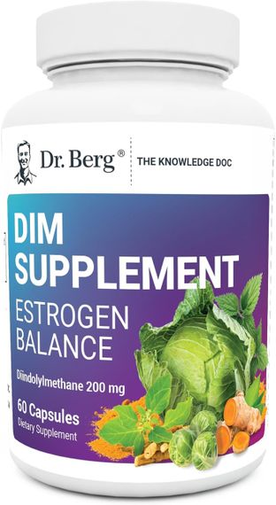 Дііндолілметан з вітаміном Е, естроген баланс, DIM Supplement Estrogen Balance, Dr. Berg, менопауза, 60 капсул