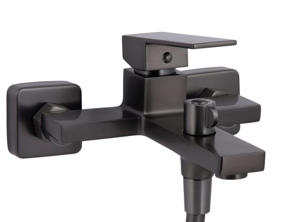 Змішувач для ванни Qtap Gemini QTGEM259GMB45684 Gunmetal Black PVD