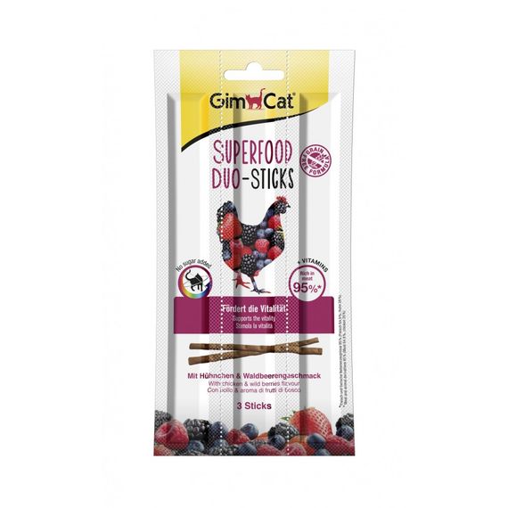 Ласощі для котів GimCat Superfood Duo-Sticks з куркою 3 шт