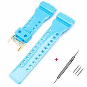 Ремінець для Casio G-Shock GA-100/110/120 Light Blue-Glossy GD
