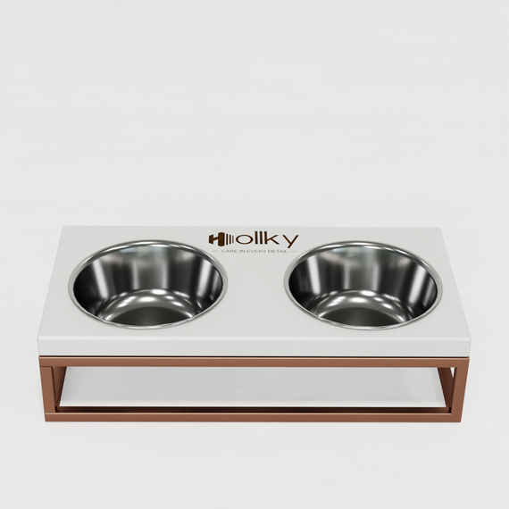 Миски на подставке для маленьких собак и котов Hollky Base S (2 × 0,45 л) BS-36187-GLWH | Зображення 1