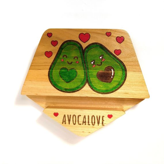 Підставка тримач під смартфон смартфон планшет Avoka love 10х12х2 см Майстерня містера Томаса Дерево лак