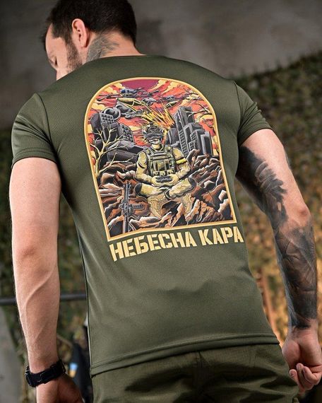 Тактична потоотводна Футболка Небесна кара олива    ПП7894 | Зображення 3