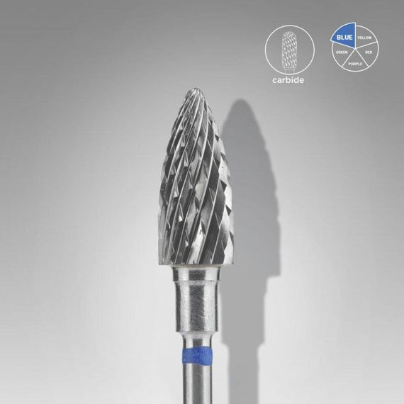 Фреза твердосплавная шишка синяя Staleks Pro Expert диаметр 6мм / рабочая часть 14мм | Зображення 1