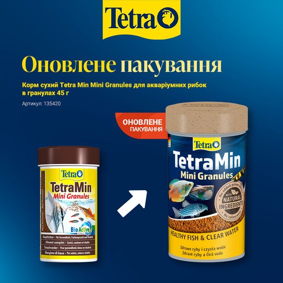 Корм сухий Tetra Min Mini Granules для акваріумних рибок в гранулах 45 г | Зображення 1