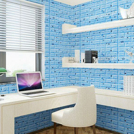Самоклеюча 3D панель блакитні зірки 700х770х3мм (321) SW-00001342 | Зображення 4