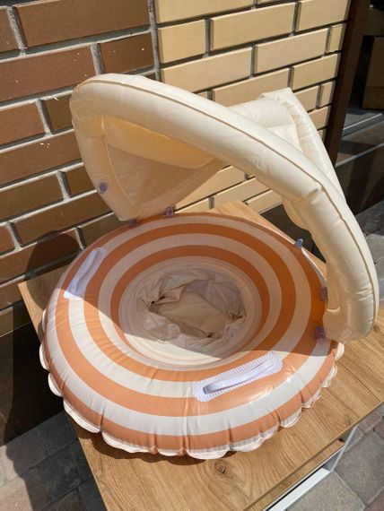 Надувне коло з трусиками та дахом для захисту від сонця Помаранчева полоса