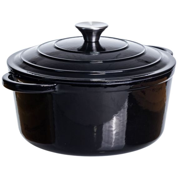 Каструля чавунна емальована 5 л, чорний Yiwu HP-FLG-2 BLACK | Зображення 5