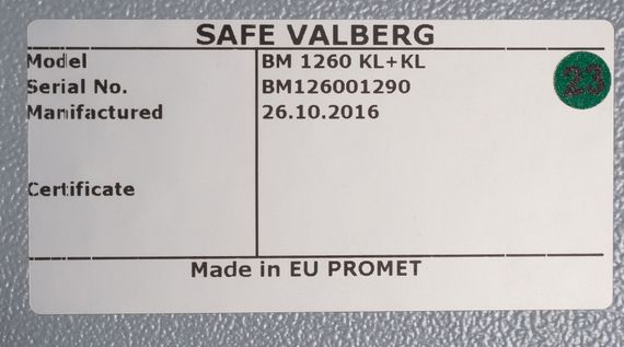 Шкаф огнестойкий VALBERG BM-1260 KL | Зображення 5