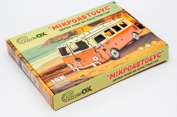 Конструктор "Мікроавтобус" Puz-00926, дерев'яний р.29,7x13,2x11,8см PuzzleOk | Зображення 1
