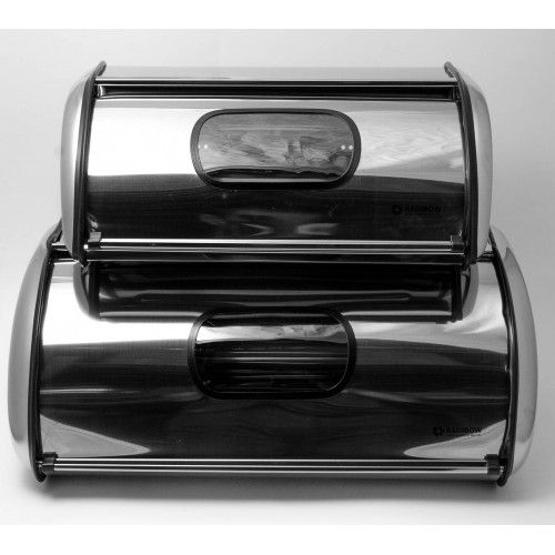 Набор хлебниц из нержавеющей стали Maestro MR-1675, 2 шт с откидной крышкой | Зображення 1